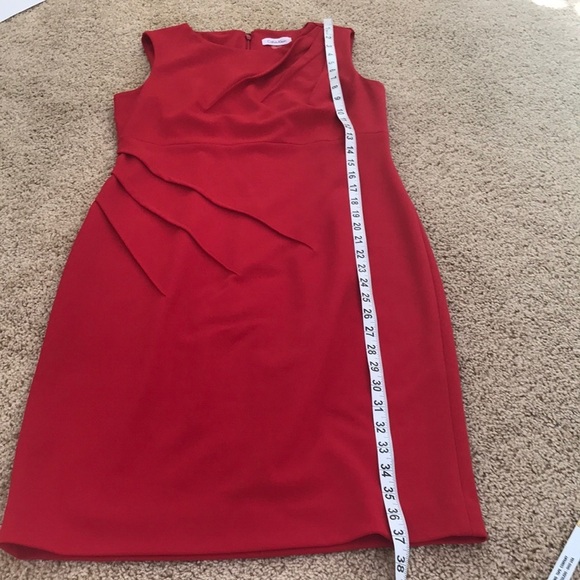 CALVIN KLEIN Size 8 red sheath dress - Picture 8 of 9